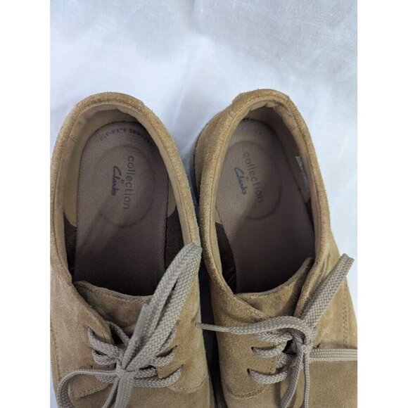 Clarks Men's size 12 Coal London Oxfords tan suede, office, business casual - Picture 3 of 9